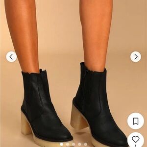 Free people high heeled black Chelsea boot. Excellent condition. Size 38